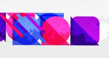 Kareler, daireler, üçgenler ve kumlu, gürültülü doku. Duvar Kağıdı, Sancak, Arkaplan, Kart, Kitap İllüstrasyonu, İniş Sayfası