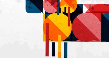 Çemberler, kareler ve çizgilerle geometrik arkaplandaki tahıllı leke dokusu. Duvar Kağıdı, Sancak, Arkaplan, Kart, Kitap İllüstrasyonu, İniş Sayfası