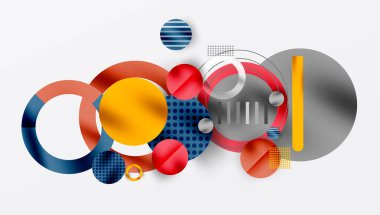 Üstüste binen Şeffaf Geometrik Şekillerle Soyut Çember Tasarımı