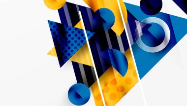 Parlak soyut arkaplan - parlak eğim tonlarıyla katmanlı üçgenler. Yarı şeffaf şekiller derinlik ve çağdaş estetik ekler