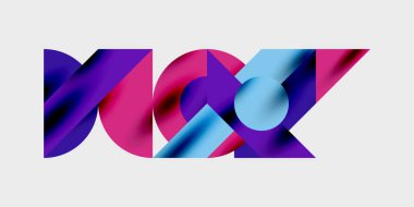 Dairelerin, yarım dairelerin ve parlak efektli ve düzgün eğimli üçgenlerin detaylı bileşimi. Yaratıcı ve teknolojiden ilham alan projeler için parlak ve modern bir vektör tasarımı