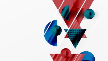 Üstüste binen Şeffaf Üçgenler ve Çemberlerle Modern Soyut Tasarım