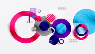 Üstüste binen Şeffaf Şekillerle Soyut Geometrik Arkaplan