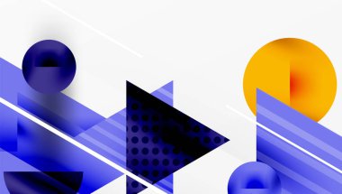 Modern geometrik arkaplan - düzgün eğimli ve yarı şeffaf üçgenler üst üste biniyor