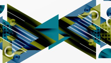 Parlak soyut arkaplan - parlak eğim tonlarıyla katmanlı üçgenler. Yarı şeffaf şekiller derinlik ve çağdaş estetik ekler