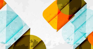 Çemberler, kareler ve çizgilerle geometrik arkaplandaki tahıllı leke dokusu. Duvar Kağıdı, Sancak, Arkaplan, Kart, Kitap İllüstrasyonu, İniş Sayfası