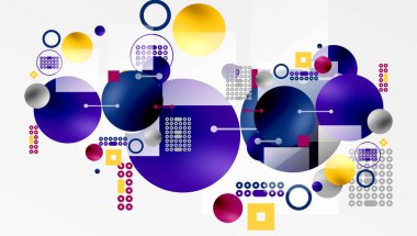 Çemberler ve elementler geometrik soyut arkaplan