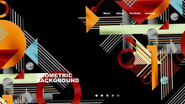 Çemberler, üçgenler, kareler, halkalar ve çizgiler gölge etkisiyle