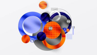 Üstüste binen Şeffaf Şekillerle Soyut Geometrik Arkaplan