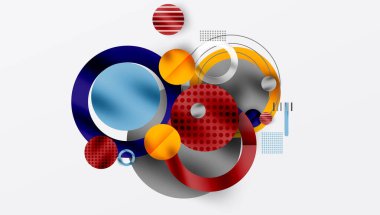 Üstüste binen Şeffaf Geometrik Şekillerle Soyut Çember Tasarımı