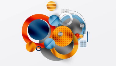 Üstüste binen Şeffaf Şekillerle Soyut Geometrik Arkaplan