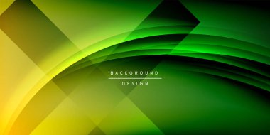 Gölge çizgileri olan etkileyici bir poster. Özellikler teknolojisi, minimalist ve iş temaları, parlak canlı renk şemaları