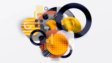 Soyut arkaplan - pürüzsüz eğimleri ve şeffaflığı olan katmanlı geometrik şekiller