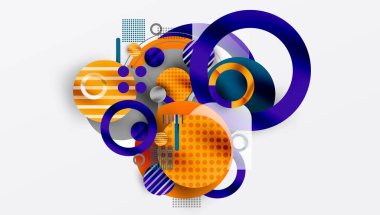 Üstüste binen Şeffaf Geometrik Şekillerle Soyut Çember Tasarımı