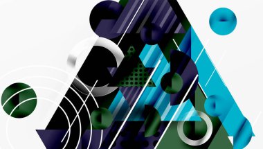 Parlak soyut arkaplan - parlak eğim tonlarıyla katmanlı üçgenler. Yarı şeffaf şekiller derinlik ve çağdaş estetik ekler