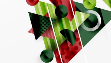 Modern geometrik arkaplan - düzgün eğimli ve yarı şeffaf üçgenler üst üste biniyor