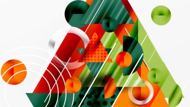 Parlak soyut arkaplan - parlak eğim tonlarıyla katmanlı üçgenler. Yarı şeffaf şekiller derinlik ve çağdaş estetik ekler