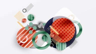 Üstüste binen Şeffaf Şekillerle Soyut Geometrik Arkaplan