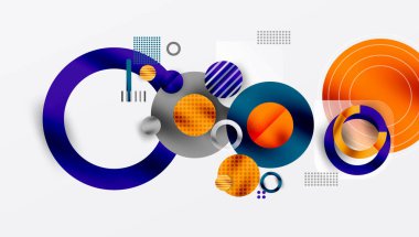 Üstüste binen Şeffaf Geometrik Şekillerle Soyut Çember Tasarımı