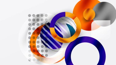 Üstüste binen Şeffaf Geometrik Şekillerle Soyut Çember Tasarımı