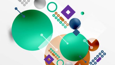 Çemberler ve elementler geometrik soyut arkaplan