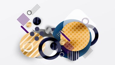 Üstüste binen Şeffaf Geometrik Şekillerle Soyut Çember Tasarımı