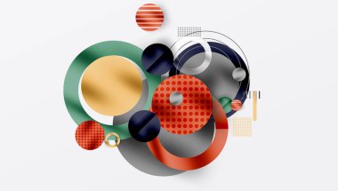 Üstüste binen Şeffaf Şekillerle Soyut Geometrik Arkaplan