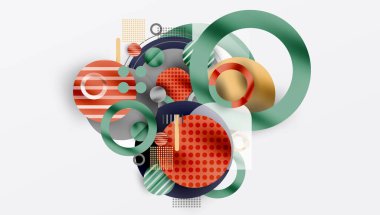 Üstüste binen Şeffaf Şekillerle Soyut Geometrik Arkaplan