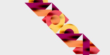 Dinamik geometrik bir kompozisyonda daireler, çizgiler ve üçgenler içeren modern soyut bir arkaplan. Tarz, teknoloji veya yaratıcı temalı tasarımlar için mükemmel.