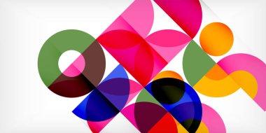 Minimum geometrik soyut arkaplan. Çember kare ve üçgen tasarım. Duvar kağıdı, afiş, arkaplan veya iniş için moda tekno iş şablonu