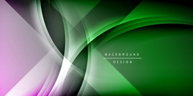 Gölge çizgileri olan etkileyici bir poster. Özellikler teknolojisi, minimalist ve iş temaları, parlak canlı renk şemaları