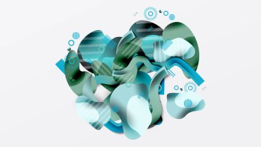 Soyut sıvı şekiller ve satır arkaplanı