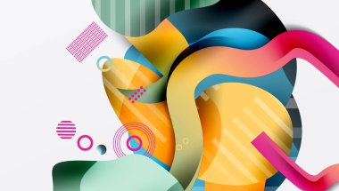 Soyut arkaplan - Çizgiler daireler ve sıvı şekiller