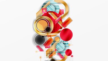 Katmanlı geometrik şekilli soyut tasarım