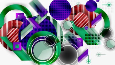 Katmanlı geometrik şekilli soyut tasarım