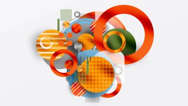 Üstüste binen Şeffaf Şekillerle Soyut Geometrik Arkaplan