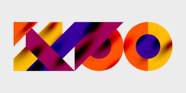 Dairelerin, yarım dairelerin ve parlak efektli ve düzgün eğimli üçgenlerin detaylı bileşimi. Yaratıcı ve teknolojiden ilham alan projeler için parlak ve modern bir vektör tasarımı