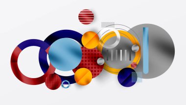 Üstüste binen Şeffaf Geometrik Şekillerle Soyut Çember Tasarımı