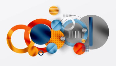 Üstüste binen Şeffaf Şekillerle Soyut Geometrik Arkaplan