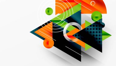 Parlak soyut arkaplan - parlak eğim tonlarıyla katmanlı üçgenler. Yarı şeffaf şekiller derinlik ve çağdaş estetik ekler