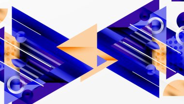 Parlak soyut arkaplan - parlak eğim tonlarıyla katmanlı üçgenler. Yarı şeffaf şekiller derinlik ve çağdaş estetik ekler