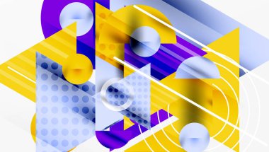 Modern geometrik arkaplan - düzgün eğimli ve yarı şeffaf üçgenler üst üste biniyor