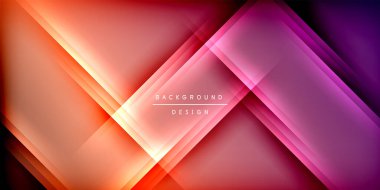 Gölge çizgileri olan etkileyici bir poster. Özellikler teknolojisi, minimalist ve iş temaları, parlak canlı renk şemaları