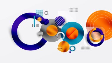 Üstüste binen Şeffaf Geometrik Şekillerle Soyut Çember Tasarımı