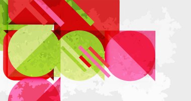 Çemberler, kareler ve çizgilerle geometrik arkaplandaki tahıllı leke dokusu. Duvar Kağıdı, Sancak, Arkaplan, Kart, Kitap İllüstrasyonu, İniş Sayfası