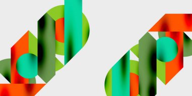 Dinamik geometrik bir kompozisyonda daireler, çizgiler ve üçgenler içeren modern soyut bir arkaplan. Tarz, teknoloji veya yaratıcı temalı tasarımlar için mükemmel.