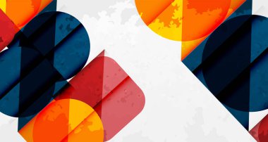 Çemberler, kareler ve çizgilerle geometrik arkaplandaki tahıllı leke dokusu. Duvar Kağıdı, Sancak, Arkaplan, Kart, Kitap İllüstrasyonu, İniş Sayfası