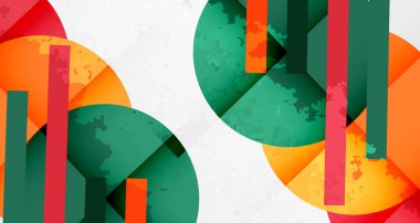 Çemberler, kareler ve çizgilerle geometrik arkaplandaki tahıllı leke dokusu. Duvar Kağıdı, Sancak, Arkaplan, Kart, Kitap İllüstrasyonu, İniş Sayfası