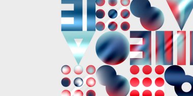 Basit şekiller - daireler, üçgenler, dikdörtgenler soyut arka plan. Duvar Kağıdı, Sancak, Arkaplan, Kart, Kitap İllüstrasyonu, İniş Sayfası