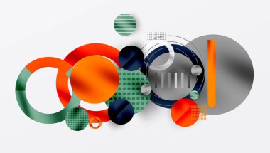 Üstüste binen Şeffaf Geometrik Şekillerle Soyut Çember Tasarımı